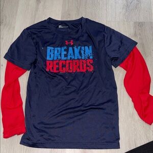 Under Armour kids Navy and Red Graphic Shirt